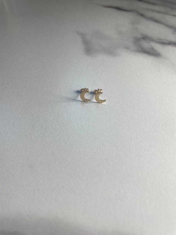 Crescent Moon Studs